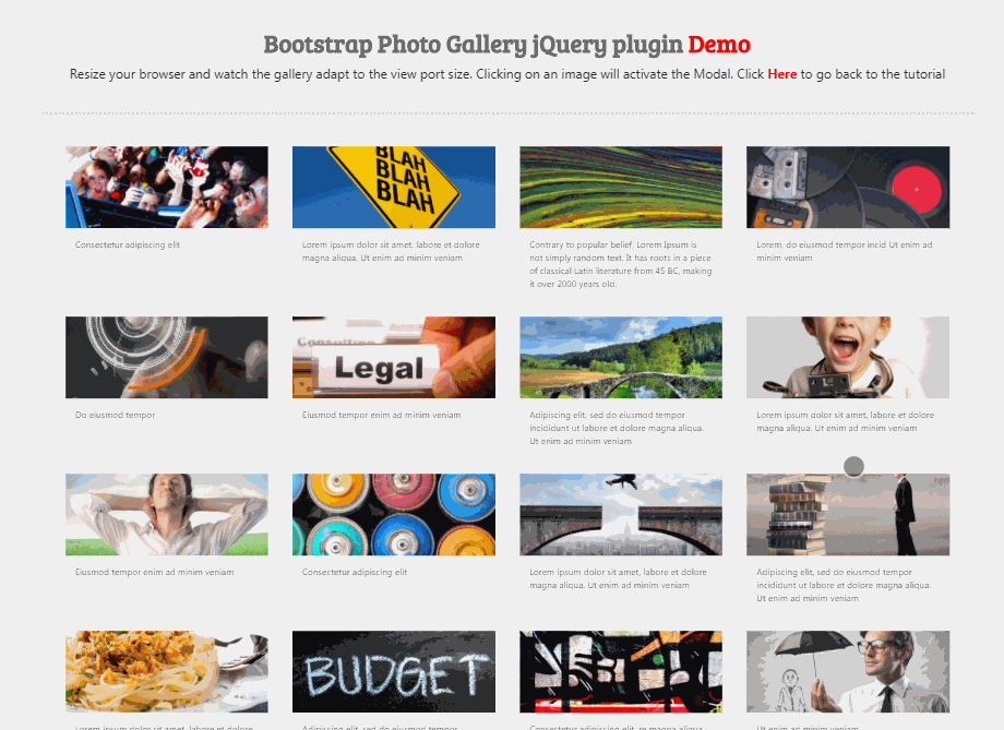 bootstrap photo gallery